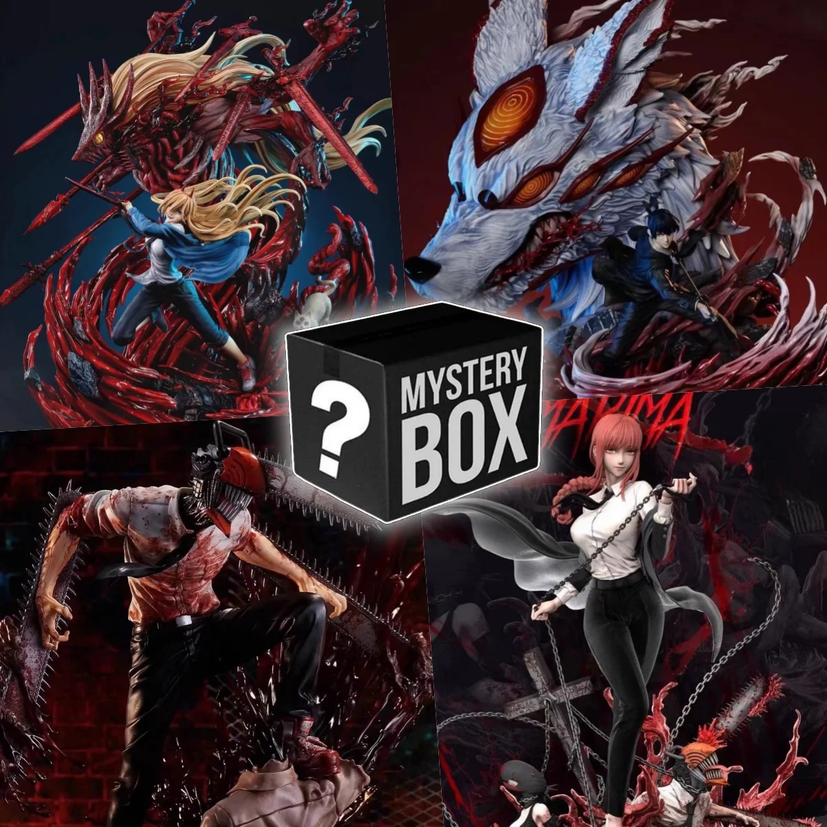 10-30cm Chainsaw Man Mystery Box Anime Figure Power Denji Makima Aki Pochita Figure Lucky Box Blind Box Adult Collection Model