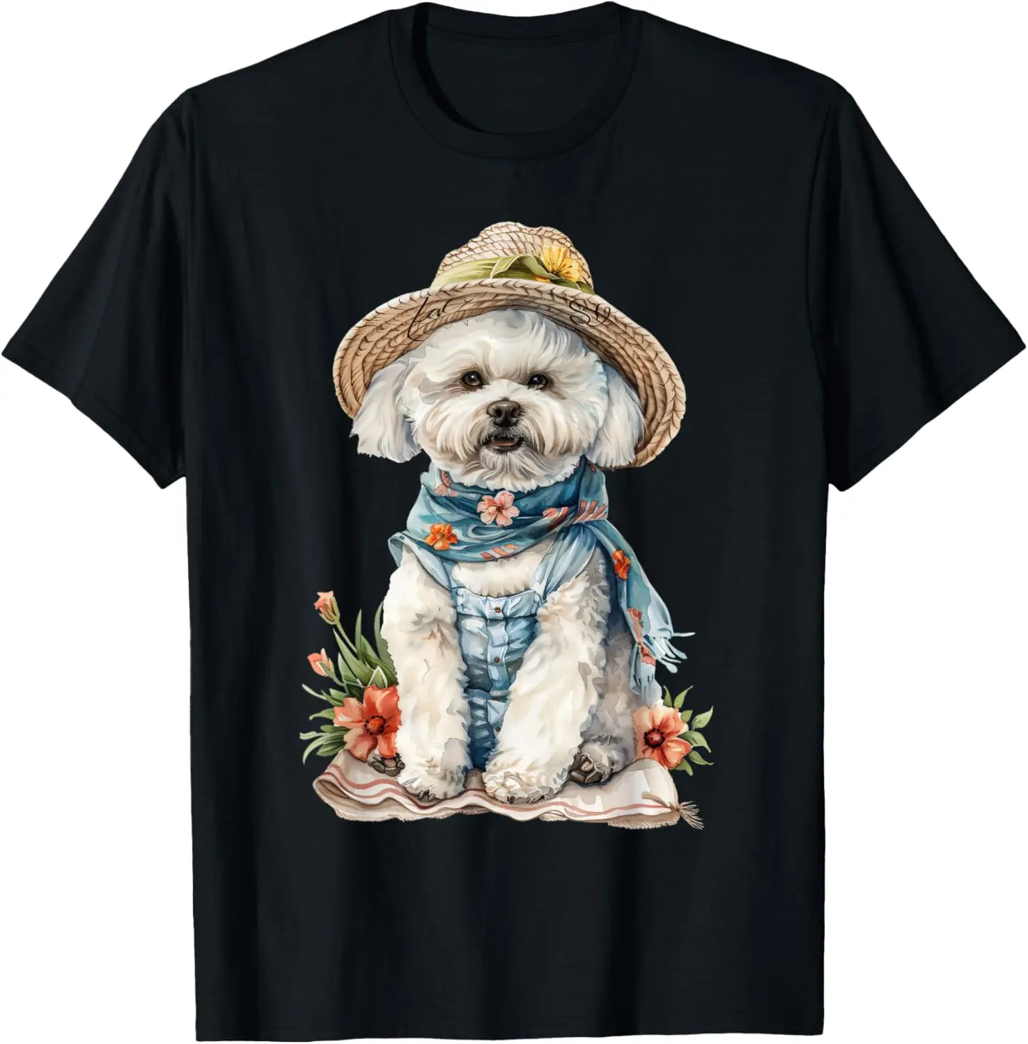 Summer Dog Bichon Frise T-Shirt For unisex