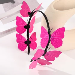 Plastic Butterfly Headband Bridal Wedding Headwear Photo Props Hair Hoop Fairy Ladies Garland Headband Headwear Hair Accessories