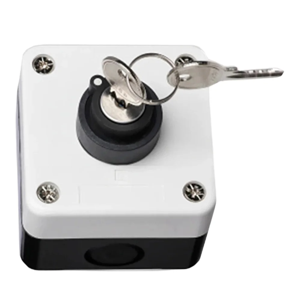 1pc Two-Position With Key 10A Rotary Button Box Switch Waterproof For Industrial Control Accessories Easy Installation