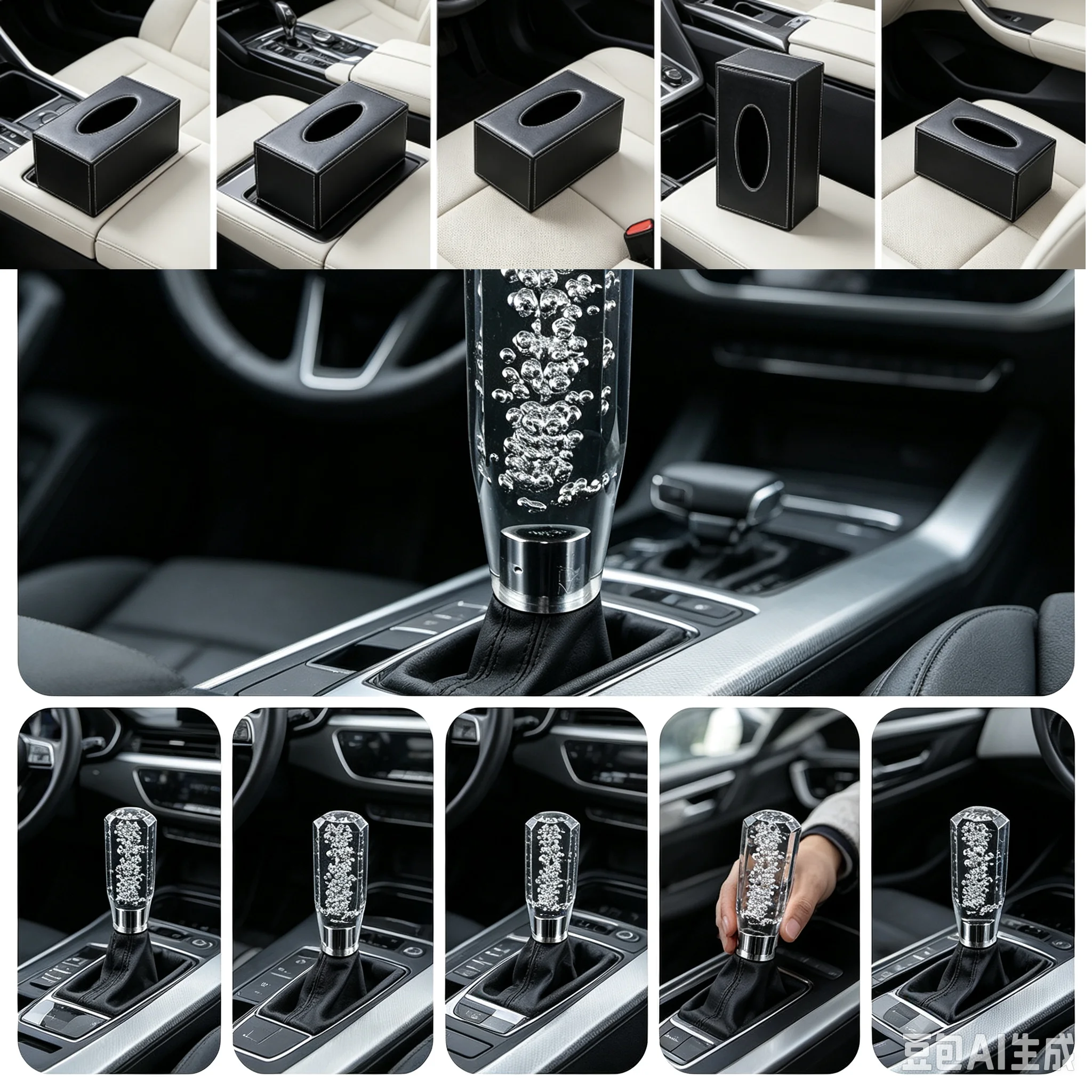 Universal Octagon Crystal Manual Bubble Gear Stick Shift Shift Knob 150mm MT Fit For Honda Toyota Nissan Mitsubishi Ford