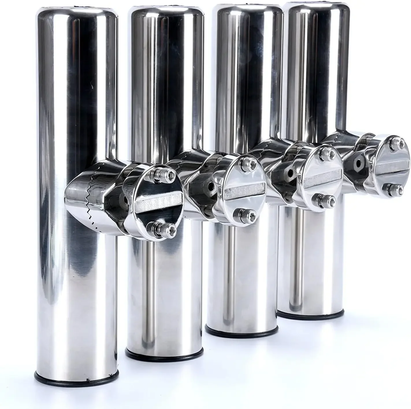 

AFor Amarine Made 4pcs Stainless Clamp on Fishing Rod Holder for Rails 7/8" to 1"