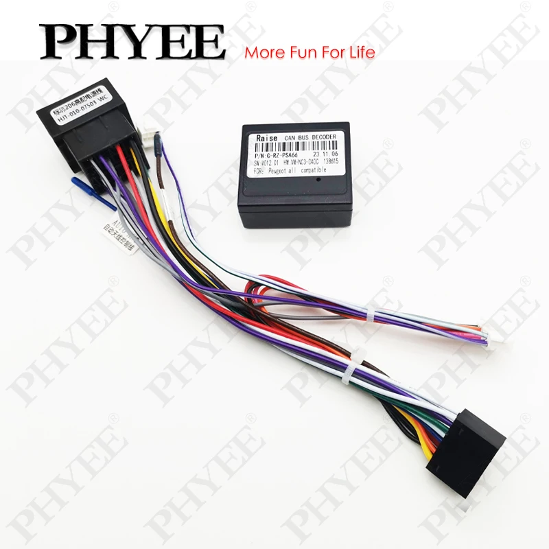 Radio Wiring Harness Adapter CAN Bus Decoder 16 Pin Plug to ISO Connector Car Android Cable for Peugeot 206 307 Citroën Xsara