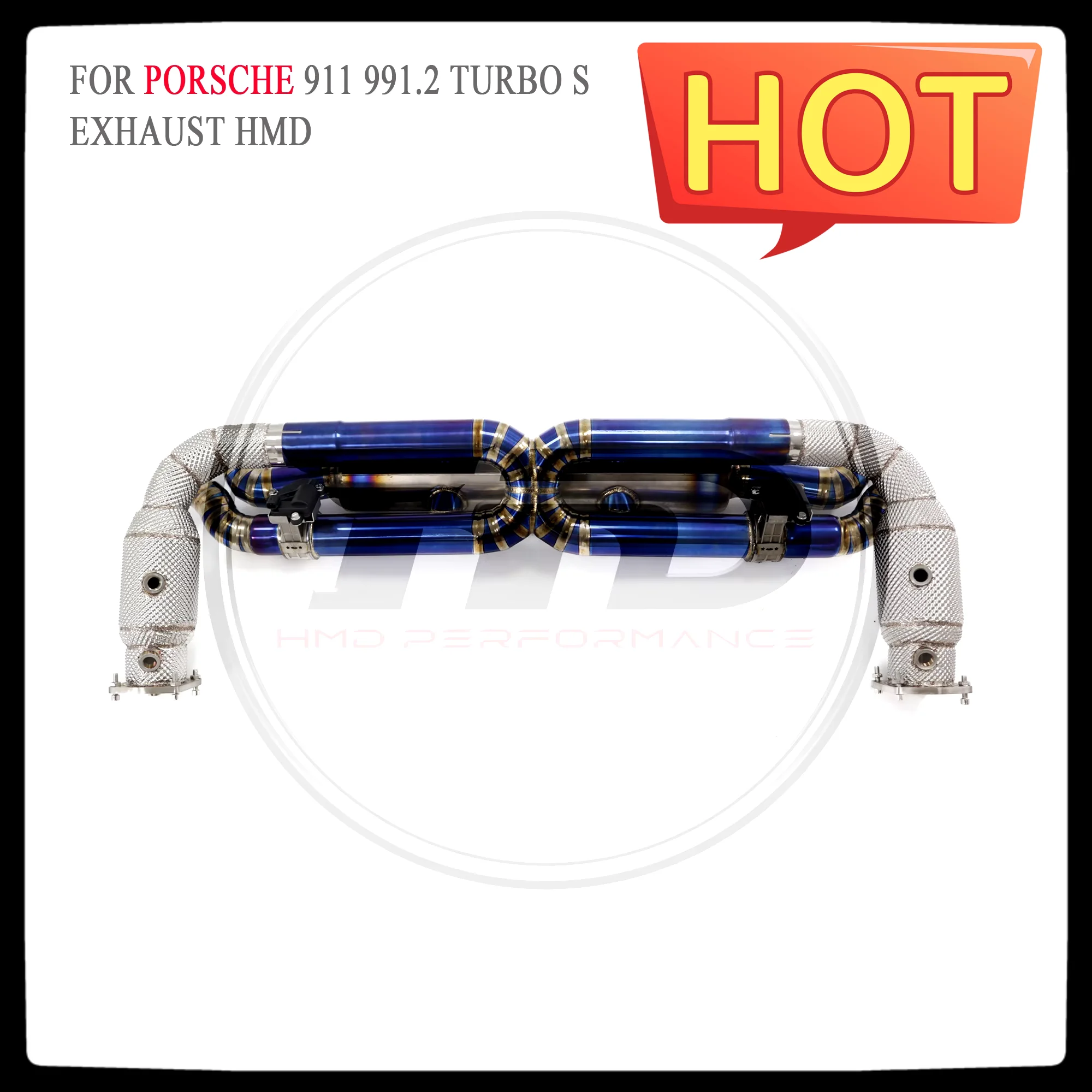 HMD Full Exhaust System High Flow Performance Catback for Porsche 911 991.2 Car Accessories with Valve and Downpipe