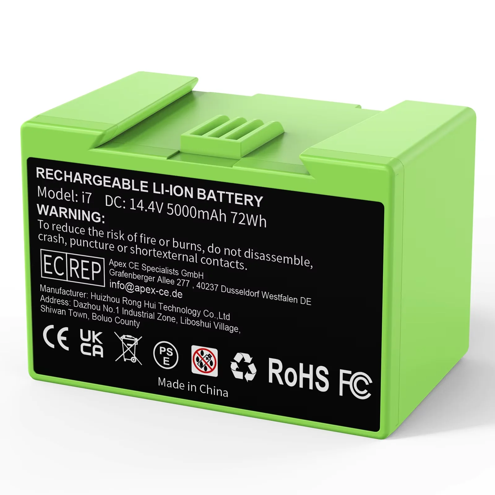 Works with i3 i4 i5 i6 i7 i8 J7 E5! 14.4V 5000mAh iRobot Replacement Battery