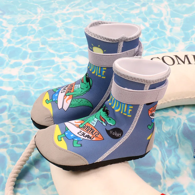 Cartoon Children Ankle Aqua Shoes Shark Dinosaur Rabbit Boys Girls Beach Slippers Quick Dry Non Slip Kids Swimming Shoes