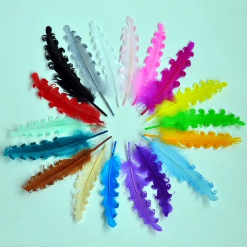 30pcs/lot 18colors Newborn Nagorie Curled Goose Feather For Baby Headbands Unfinished Curly Feathers For Girls Hair Accessories