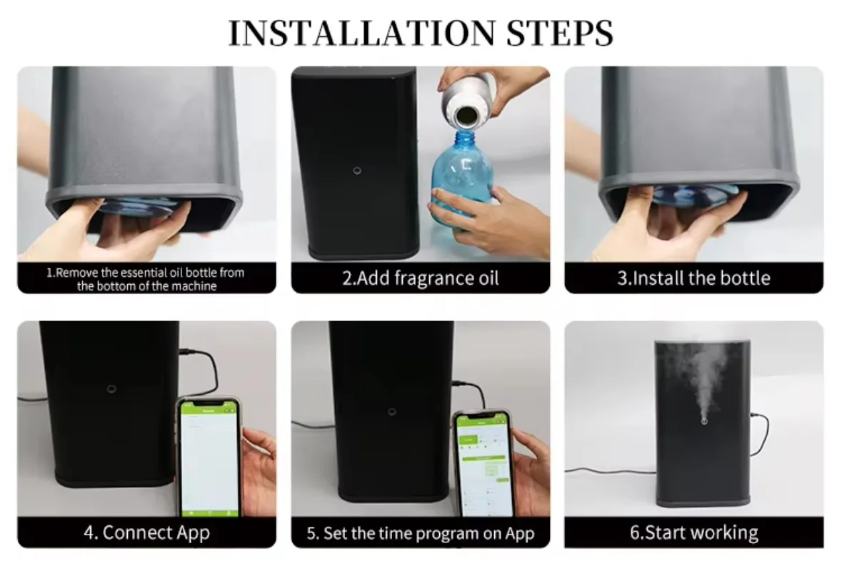 GB-800 Large Mist Spray WiFi Diffuser Humidifier HVAC Scent Air Nebulizer Machine 500ml 1 Year for Home Hotel Commercial Use view 4