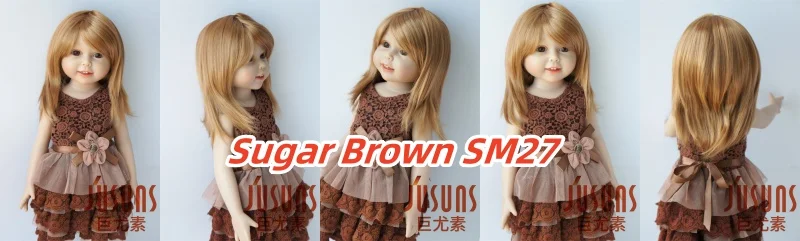 JD762 Natural curls Mid long doll wigs that can be tilted and self trimmed with bangs Full sizes Doll Accessories