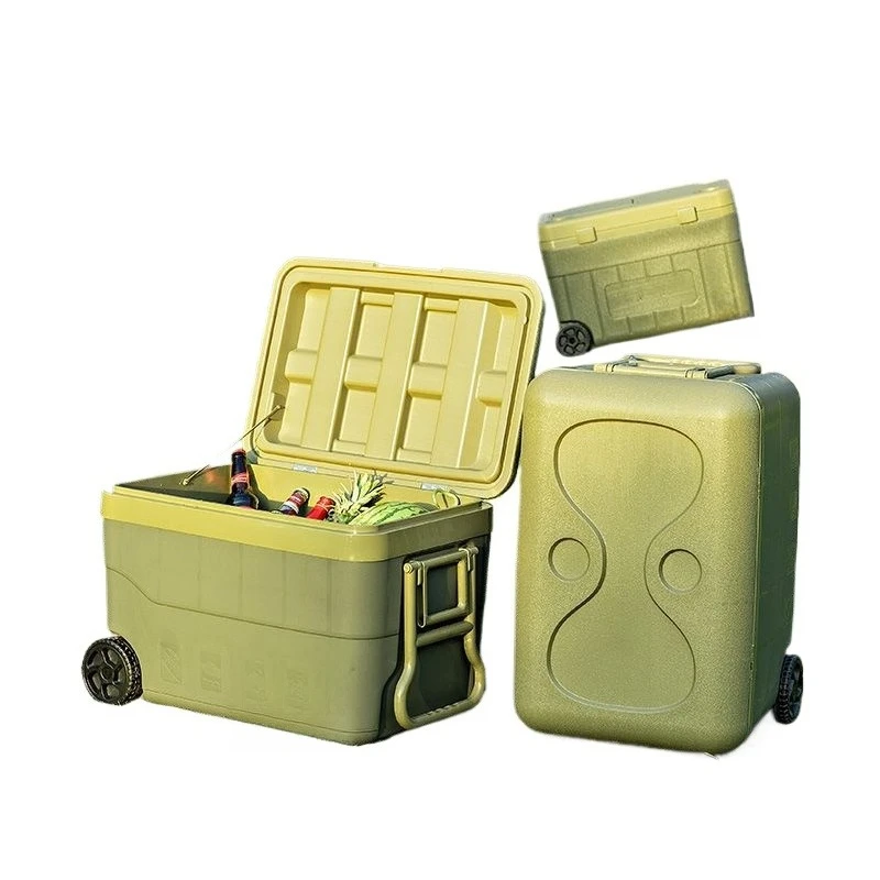 

Commercial stall food preservation ice bucket, outdoor camping picnic with wheel tie rod sea fishing ice cooler
