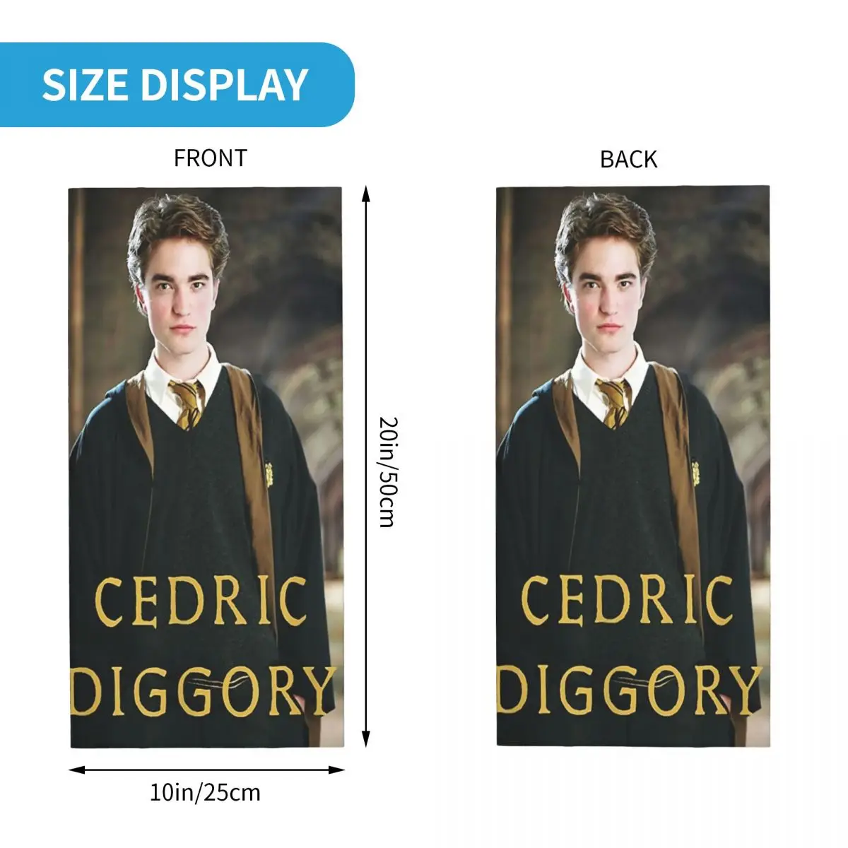 Cedric Diggory póster para exteriores, bufanda mágica multiusos, calentador de cuello fuerte, toalla facial para senderismo y ciclismo