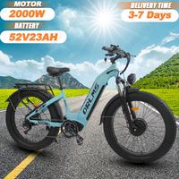 ORLMS MN-6 Dual Motor Electric Bike 2000W Brushless Motor 52V23AH Battery Snow E-Bike 26*4.0 Inch Fat Tire Adult Electric Bike