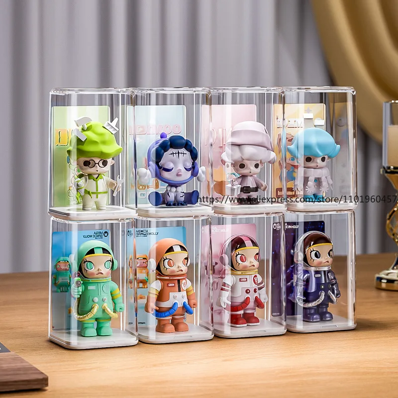 Transparent Acrylic Blind Box Storage Rack Single Display Stand with Protective Cover Ideal for Mart Handmade Figurines