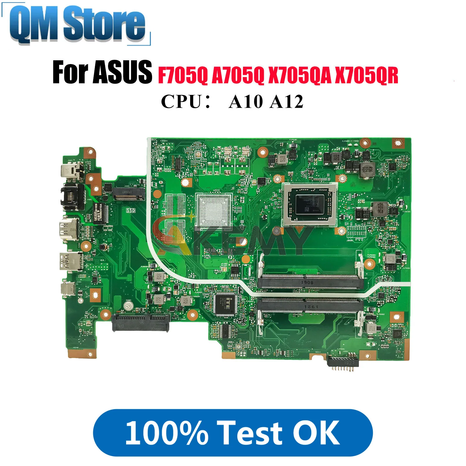 

X705QA Laptop Motherboard For ASUS VivoBook X705Q A705Q F705Q X705QA X705QR Mainboard With A10 A12 CPU 100% tests OK fast ship