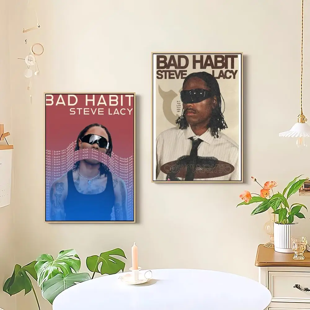R&B Singer S-Steve Lacy Poster HD art sticky wall waterproof home living room bedroom bar aesthetic decoration
