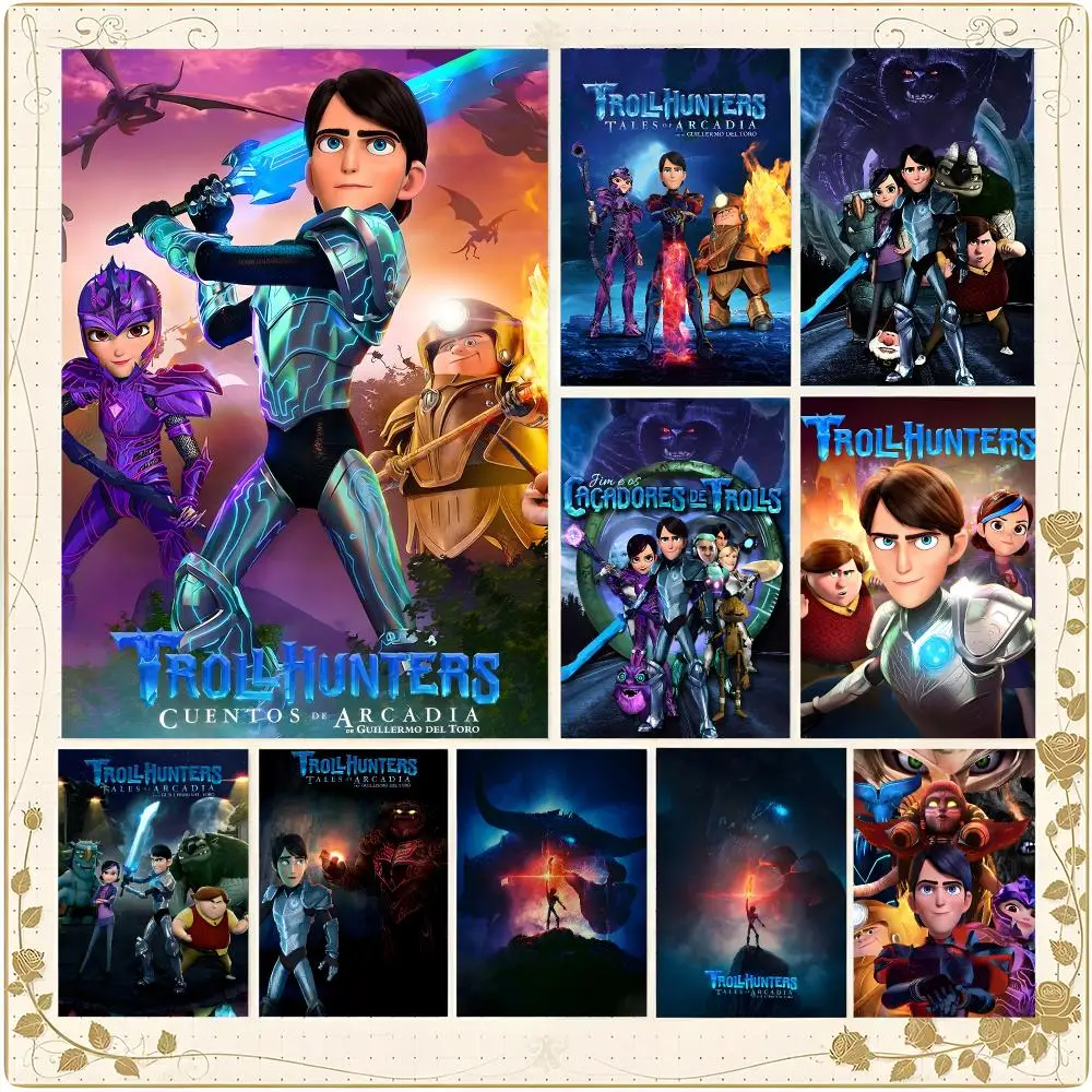 Animated Fantasy Series Trollhunters Poster Framed Wall Art Painting for Living Room Interior Decor and Gift Options