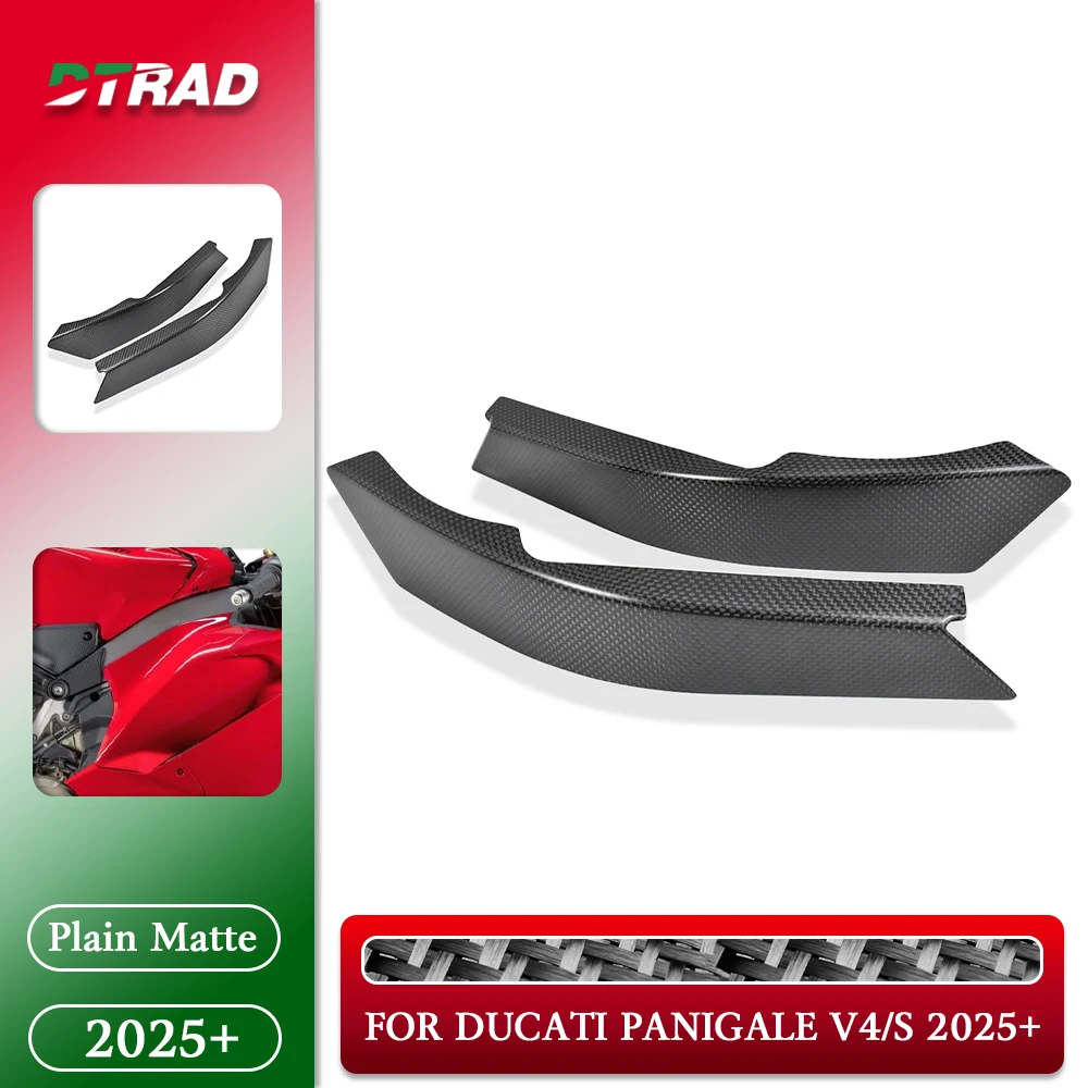 

New For Ducati Panigale V4 V4S 2025+ Motorcycle Real Carbon Fiber Frame Covers Tank Side Panels Accessories Fairing Kit Pair Log