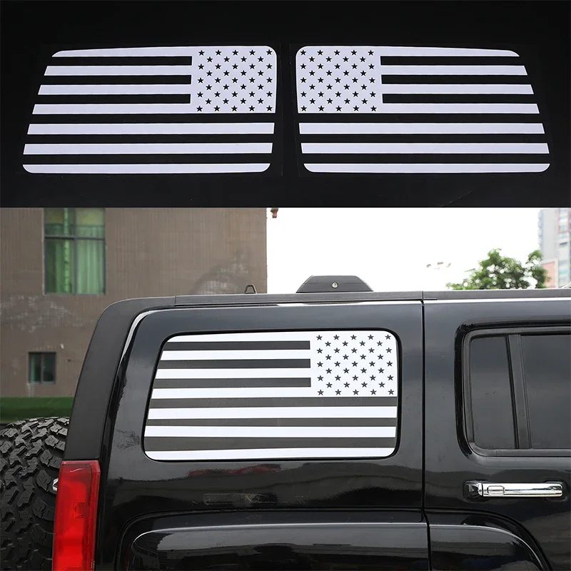 For Hummer H3 2005-2009 Car Rear Side Window Windshield Pattern Decorative Sticker PVC Exterior Accessories