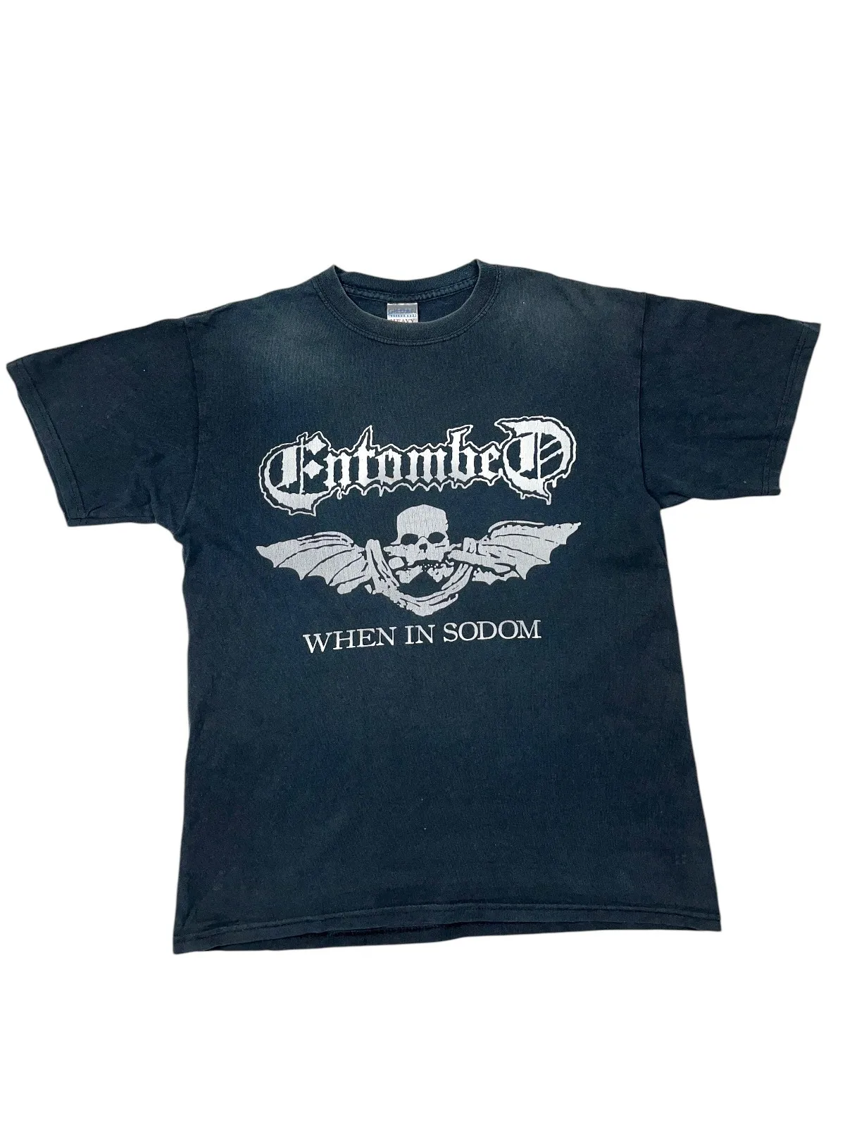 Camiseta vintage de los años 00 Entombed When in Sodom Faded Band, talla M, Dismember Carcass