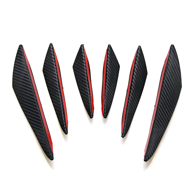 Hot Sale 6pcs/set Decoration Diffuser Splitter Fin Body Spoiler Canard Valence Chin Car Tuning Canard Universal Front Bumper Lip