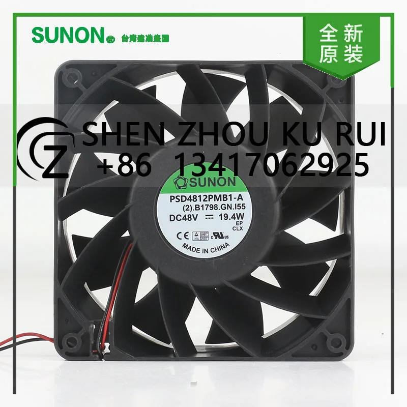 

Оригинальный инвертор Sunon 5 В, 12 В, 24 В постоянного тока, 48 В, 19,4 Вт, AC EC 12038 120X120X38 мм, 12 см, двухпроводной охлаждающий вентилятор PSD4812PMB1-A