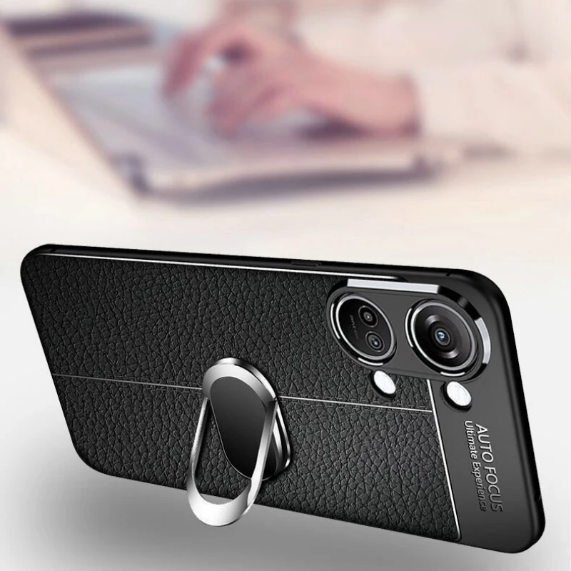 Magnetic Case For OnePlus Nord 3 5G Holder Ring Phone Cover For One Plus Nord3 ACE 2V TPU Soft Leather Shell Shockproof Bumper