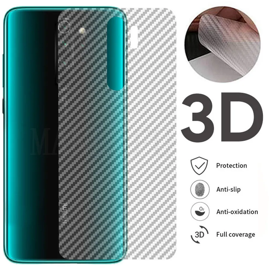 5Pcs/lot 3D Clear Carbon Fiber Screen Protector For Redmi Note 9S 10 11 Pro Back Cover Guard Film Xiaomi Mi 10 11 12 Pro Lite 5G