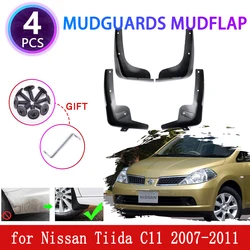 Guardabarros para coche, accesorio para Nissan Tiida Versa Latio C11, 2007, 2008, 2009, 2010, 2011, 4 piezas