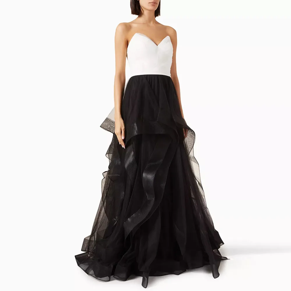 

Тюлевое вечернее платье с оборками по индивидуальному заказу для сексуальных женщин, коктейльное платье русалки без бретелек для выпускного вечера, корсетное вечернее платье без рукавов