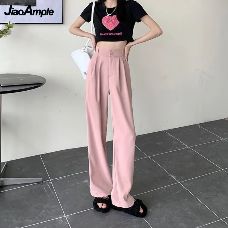 Women\'s 2024 Summer New Casual Fashion Matching Set Korean Elegant Pink Short Sleeved Blouse+Sling+Suit Wide Leg Pants 3 Piece