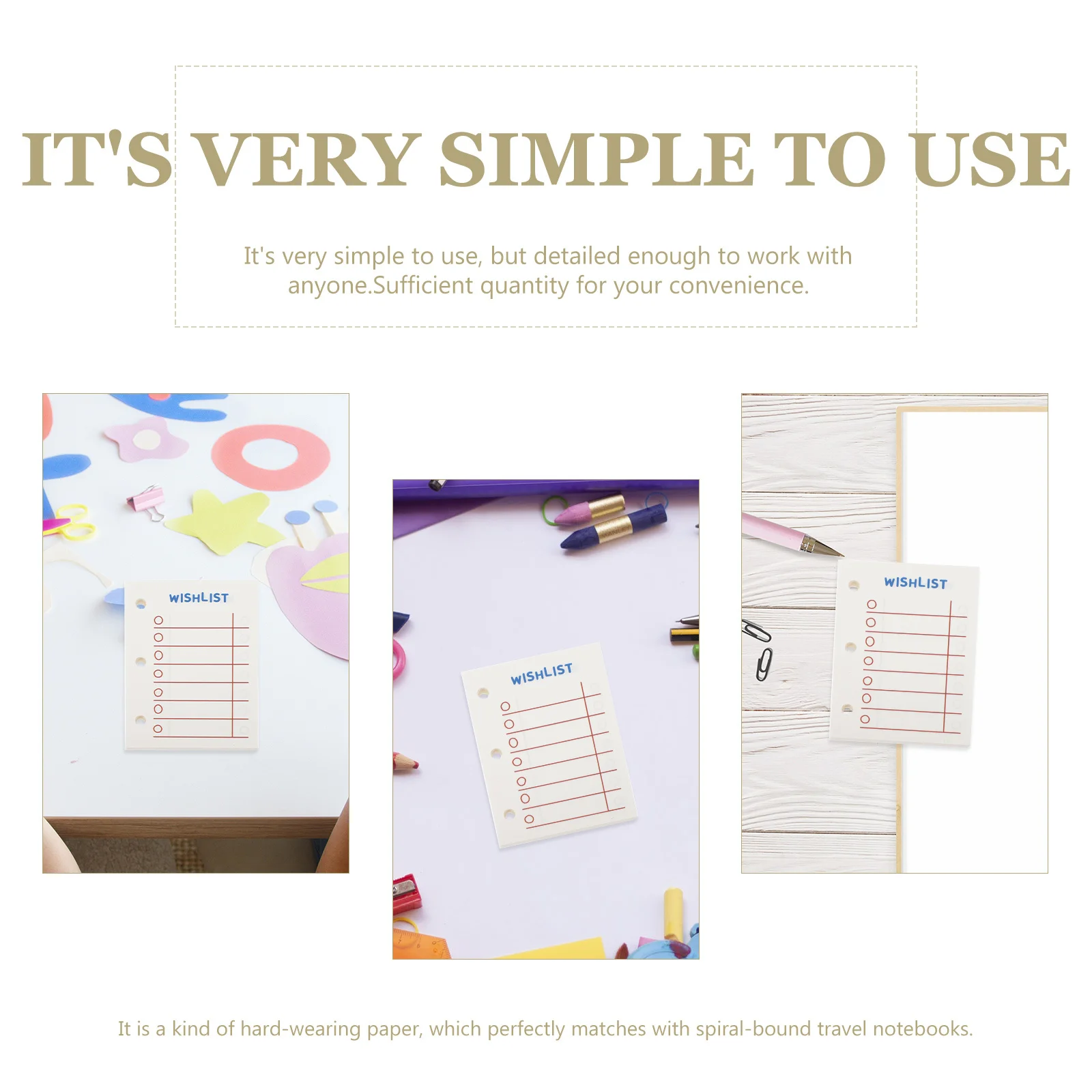 4 pezzi di ricariche per notebook per agenda, fogli interni a fogli mobili, fogli di ricambio, carta da lettere perforata per diario di viaggio per ufficio studente