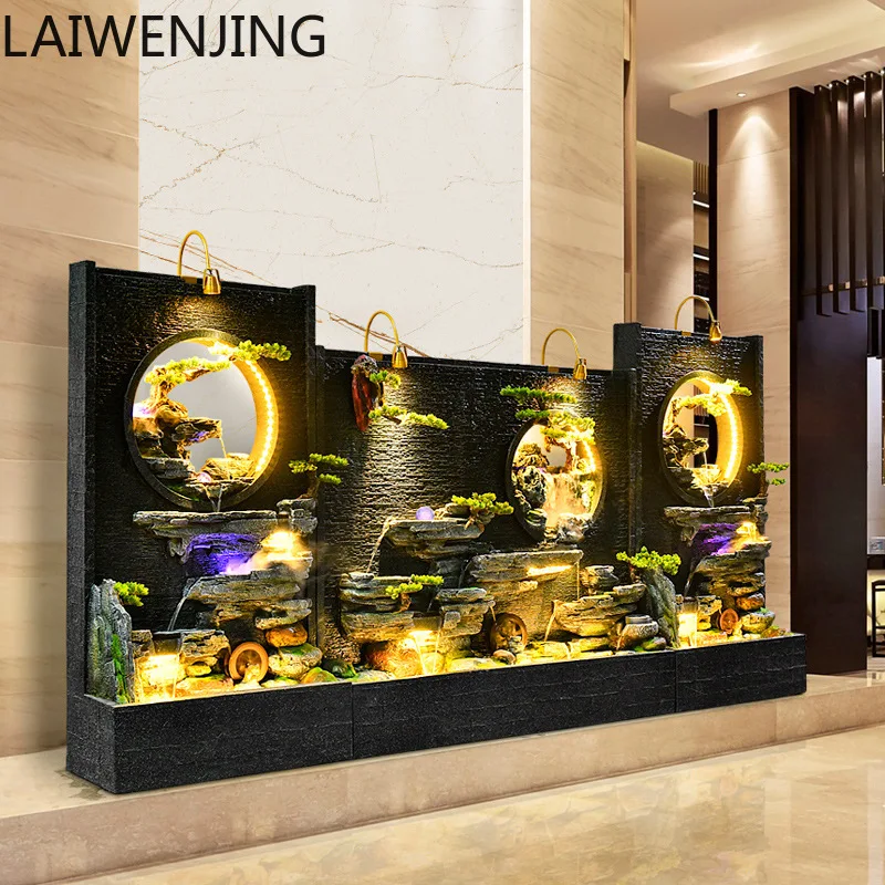 

SGF Chinese large water curtain wall rockery flowing water fountain screen partition landscape ornament