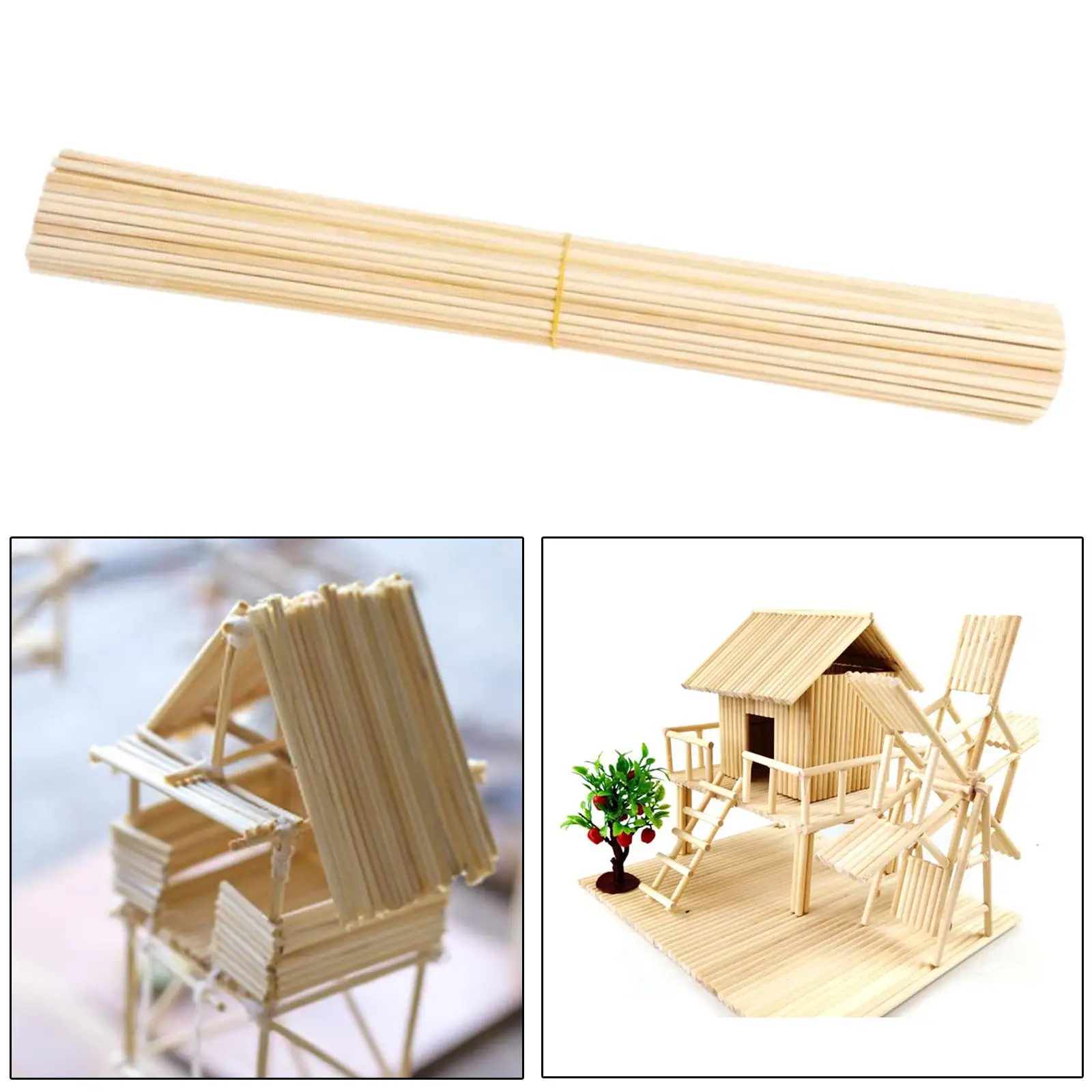 2xUnfinished Bamboo Sticks Crafts Smooth DIY Driftwood 50 Pieces