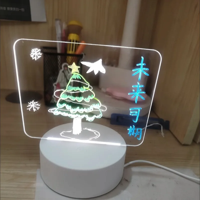 Night Light Handwriting Board Ins Luminous Acrylic Note Board Creative Luminous Atmosphere Desk Lamp Customized Writing Message