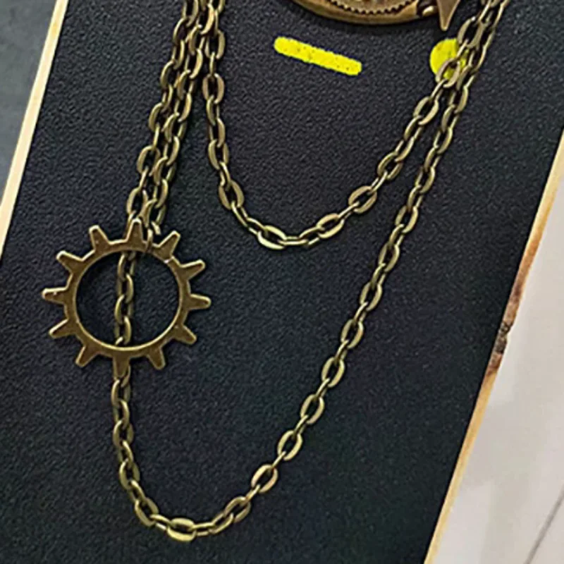 

Retro Steampunk Gear Brooches Gear Tassel Chain Lapel Pins Men Shirt Suit Badge Jewelry Accessories