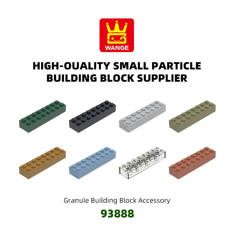 WANGE 19Pcs/Lot 93888 High 2*8 Holes Block Moc Color Accessories Compatible With Brick DIY Children's Toy Assembly Gift Box