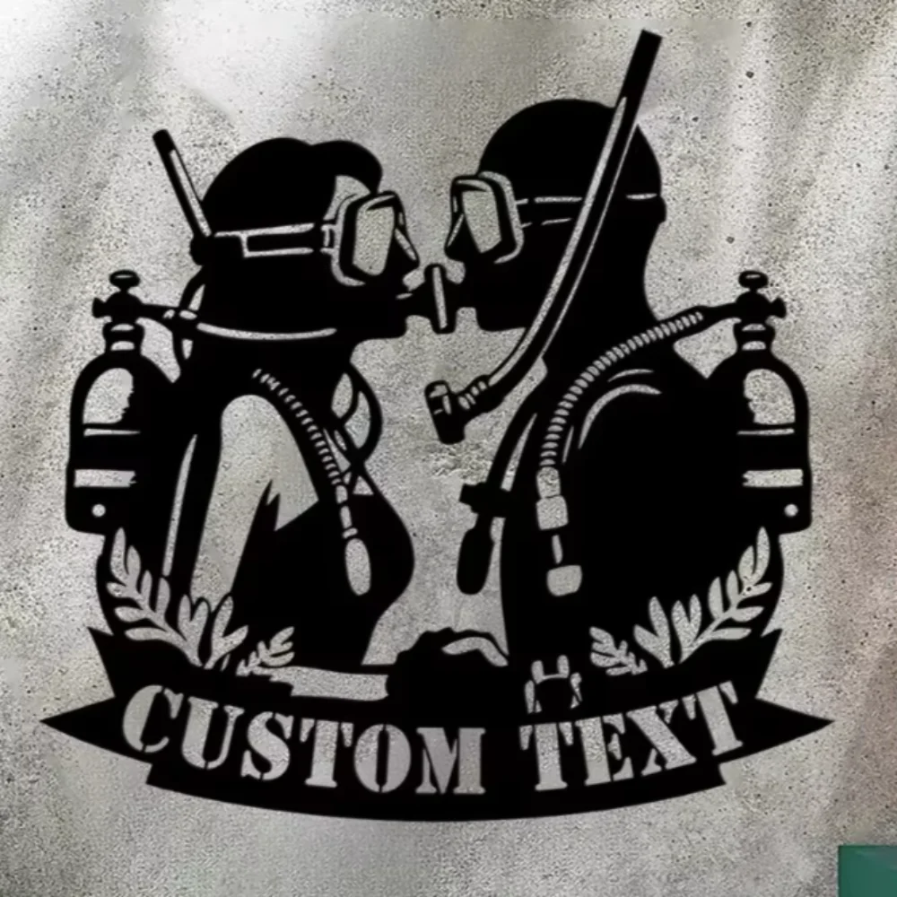 

Custom Scuba Diving Art for Home Metal Wall Art,Personalize Couple Name Exceptional Giftfor Couples,Striking Scuba Diving Design