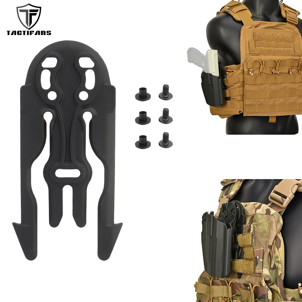 Tactifans-sistema de bloqueo Molle, funda con horquilla MLS, 15 ángulos ajustables, placa de liberación rápida Airsoft CS, accesorios de caza