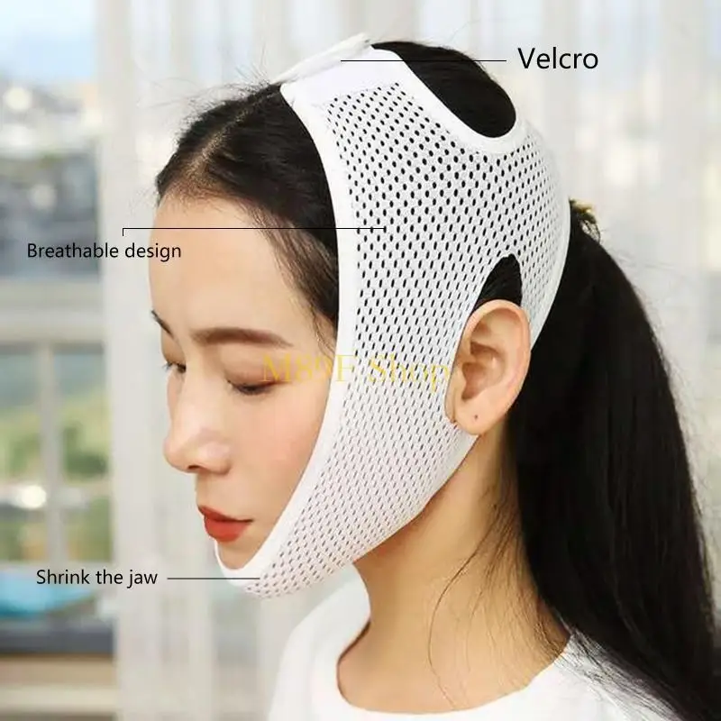 M89F Double Chin Reducer for Facial Slimming Strap Elastic V Line Lifting Tool for Women Men Anti-Wrinkle Face Lifting Bandage