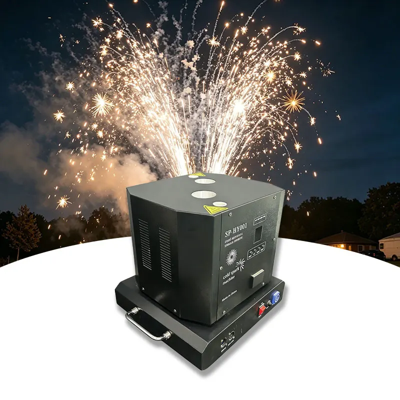 Dual-Head Rotating Cold Spark Machine 1300W DMX512 Remote Control Stage Effect Equipment 6m Spray Distance Wedding Party Concert
