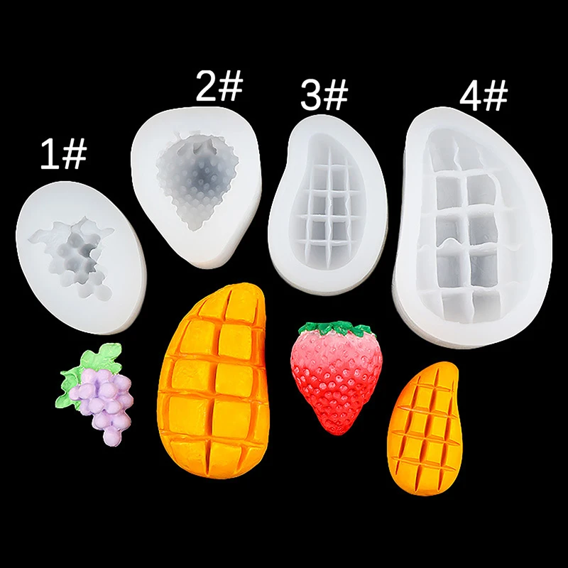 Traube Mango Erdbeere Kochutensilien Silikonform zum Backen Fondant Zucker von Kuchen Dekorieren Küchenzubehör Bäckerei Gebäck