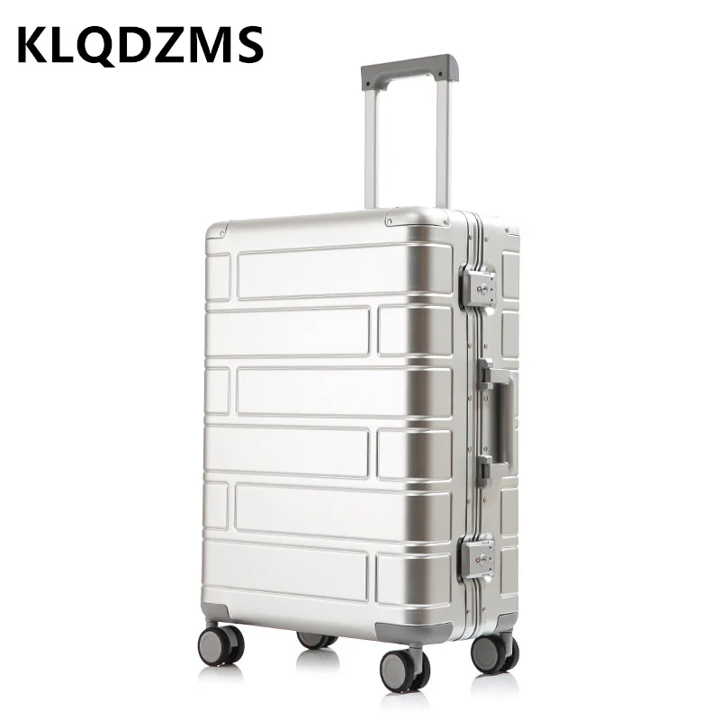 KLQDZMS Cabinebagage Zakelijke instapdoos 28 inch Trolleykoffer met grote capaciteit 20 "24" Koffer van volledig aluminium magnesiumlegering