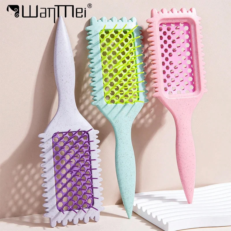 1 Uds. Cepillo de pelo profesional, cepillo para rizos de caramelo, peine hueco suave Anti-frizz, rizos portátiles, accesorios de estilismo de Belleza del cabello para salón