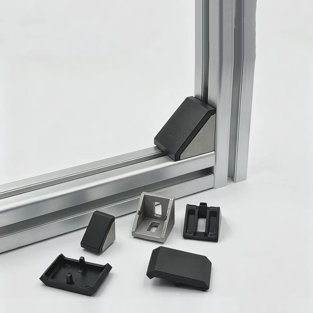 2020/3030/4040 Aluminum Profiles with Cover Corner Code L-Shaped 90 Degree Right Angle Connection Fixing Accessories