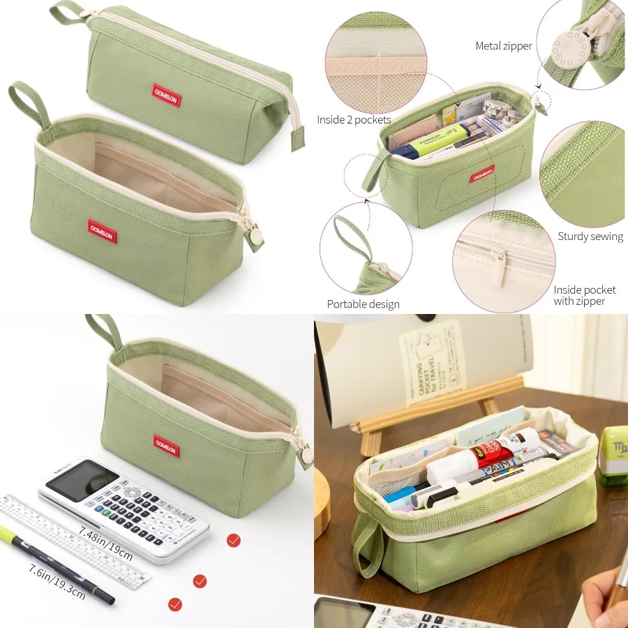 Пенал большой вместимости с несколькими отделениями для школьников, подростков и взрослых; идеально подходит для организации ручек, карандашей e