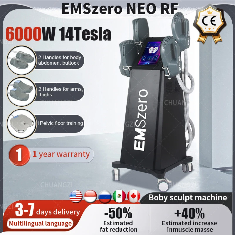 

EMSzero EMSSLIM NEO RF Machine 2024 Body Contouring HIEMT EMS Sculpting Body Shaping Fat Removal Medspa Weight Loss Slimming