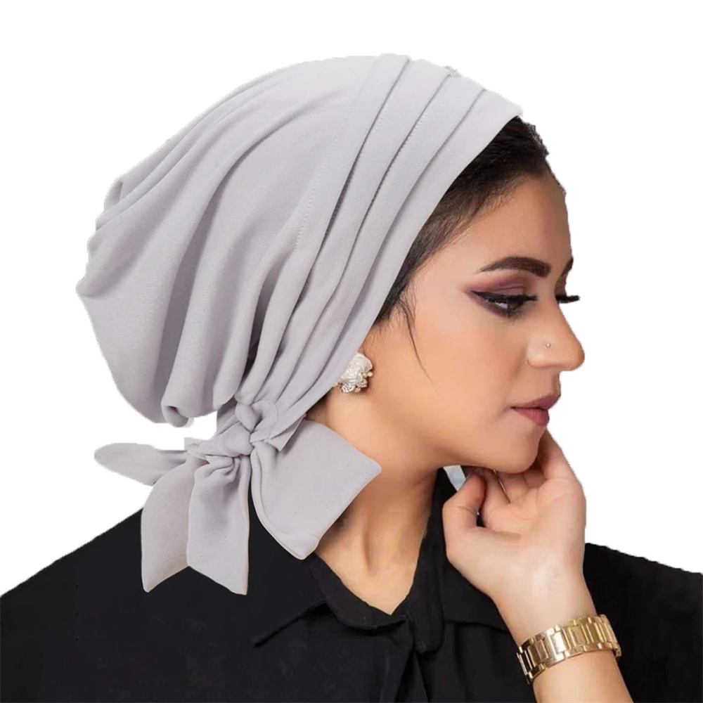 Moslim Vrouwen Hijab Muts Geplooide Ruche Voorgebonden Tulband Chemo Cap Wrap Haaruitval Kanker Mutsen Hoeden Cover Islam Hoofddoek