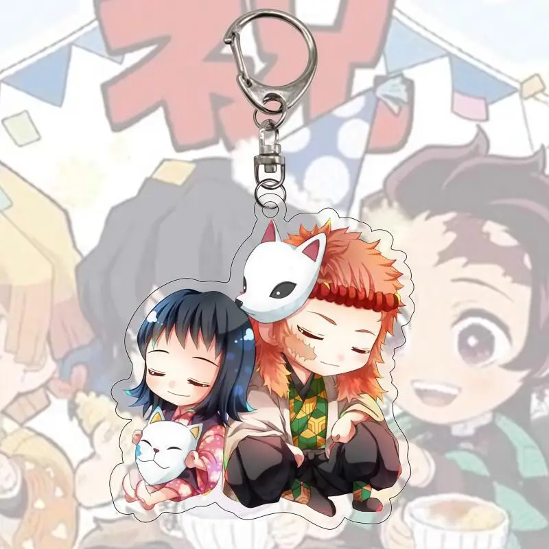 Anime Kamado Tanjirou Nezuko Agatsuma Zenitsu Rengoku Kyoujurou Hashibira Inosuke acrylique porte-clés sac à dos pendentif décoration