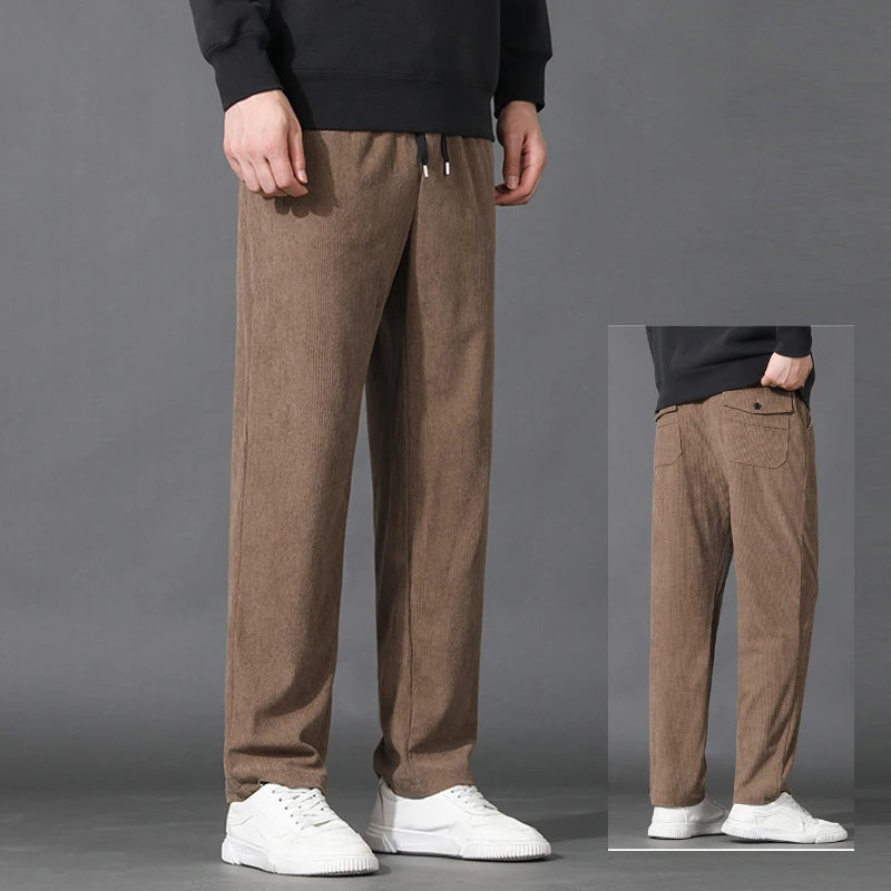

Vintage Corduroy Pants for Men Spring Autumn Straight Workwear Loose Trousers Japanese Style Trendy Brand Wide Leg Sweatpants