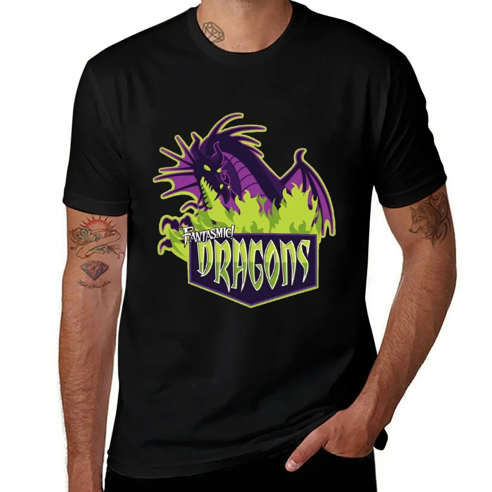 Fantasmic Dragons T-Shirt Gym Wear Breathable Short Sleeve Tee